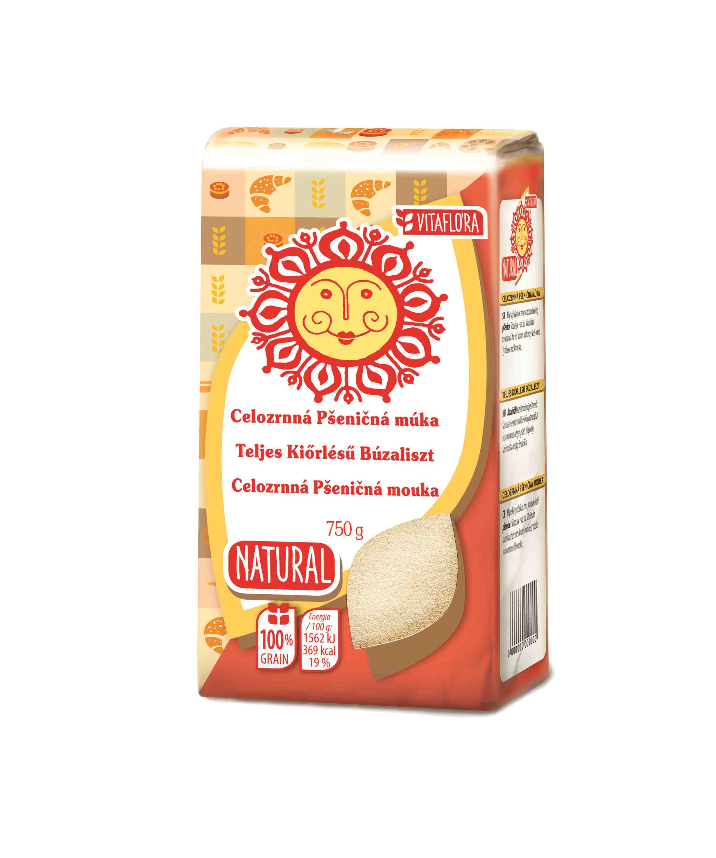 VITAFLÓRA pšeničná múka celozrnná 750g